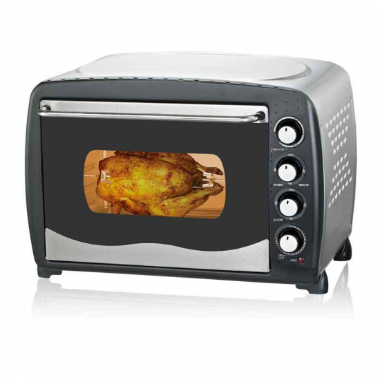 HORNO ELECTRICO COMELEC HO3805 ICRL 38 LITROS 1.800 WATIOSACERO INOXIDABLE,  LUZ INTERIOR TIRADOR METALICO TEMPERATURA 60 MINUTOS