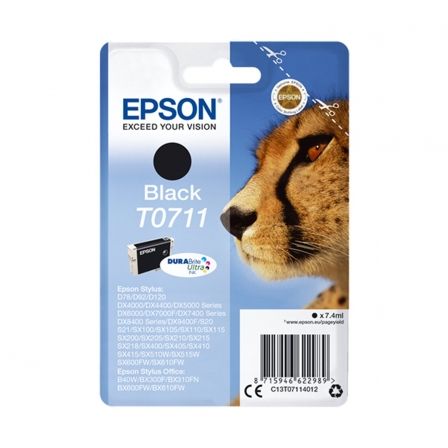 CARTUCHO TINTA EPSON T0711 - NEGRO - 7.4 ML - GUEPARDO